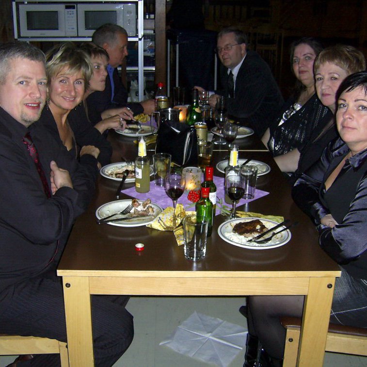 Stefán, Malgorzata, Sigga, Óli Stef., Örn, Emma Hulda, María Þórólfs.,  og Ólöf Ben.