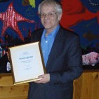 Hallgrímur Gíslason, fyrsti heiðurfélagi STÚA á aðalfundi félagsins 7. febrúar 2008